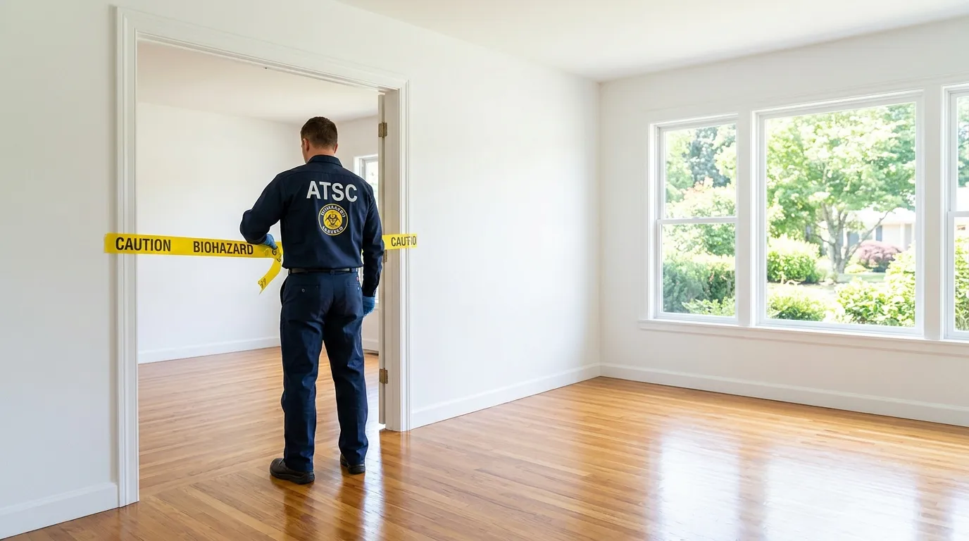 Certified biohazard cleanup crew performing Crime Scene Cleanup in West Concord